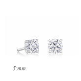Boucles d'oreilles rondes en argent avec zircone - 5 mm